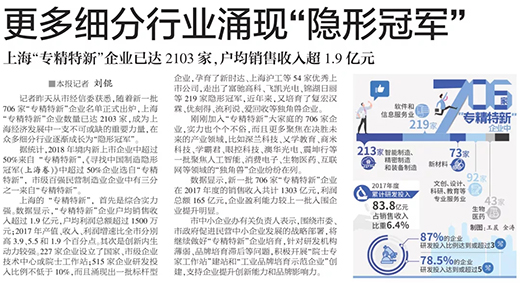 權(quán)威官媒《解放日?qǐng)?bào)》點(diǎn)贊上海滬工：優(yōu)秀上市公司，上?！皩＞匦隆睒?biāo)桿型企業(yè)